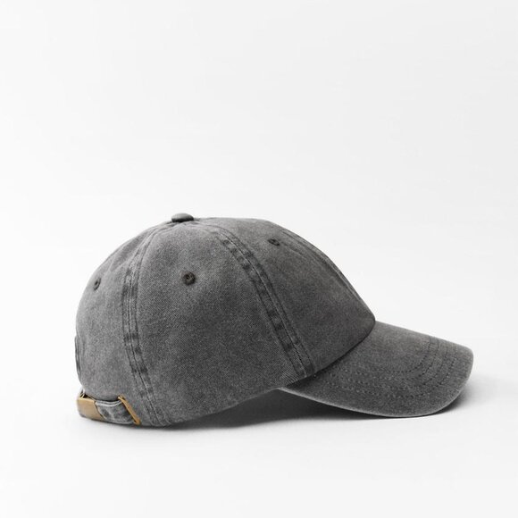 NWT ZARA WASHED EFFECT TWILL CAP GRAY - Picture 2 of 4